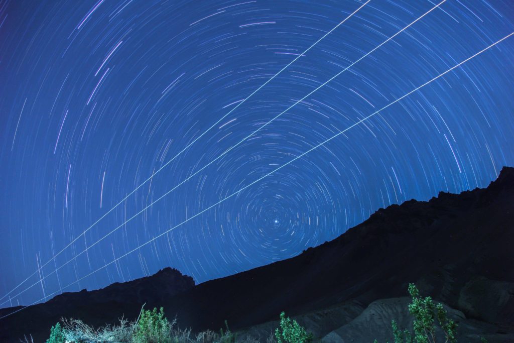 Star trail photographed at kaza